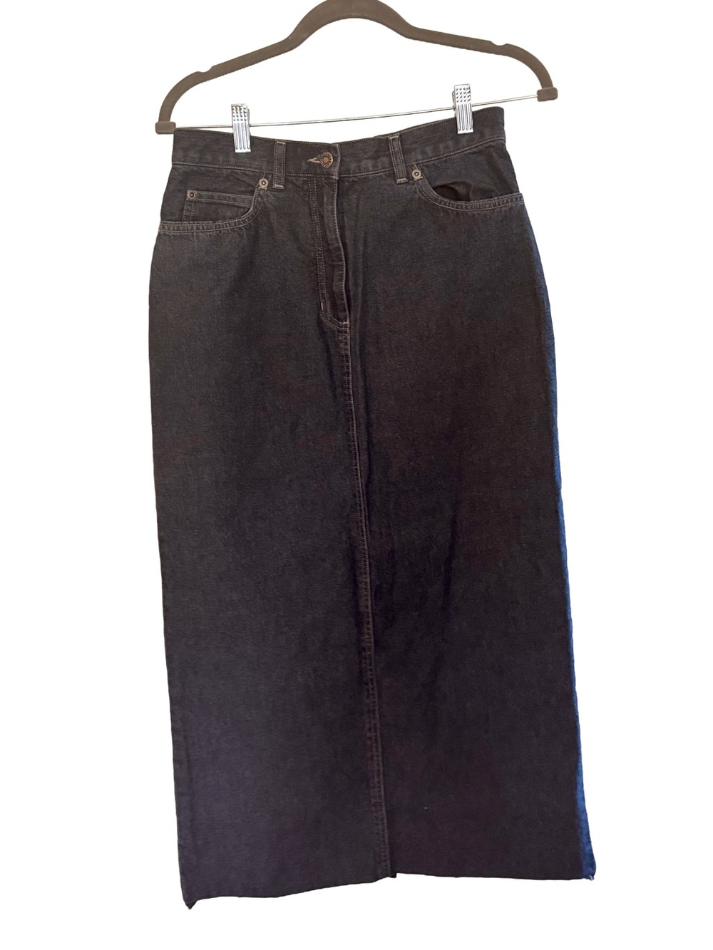 Vintage Jones Wear Sport Dark Wash 100% Cotton Denim Midi Skirt